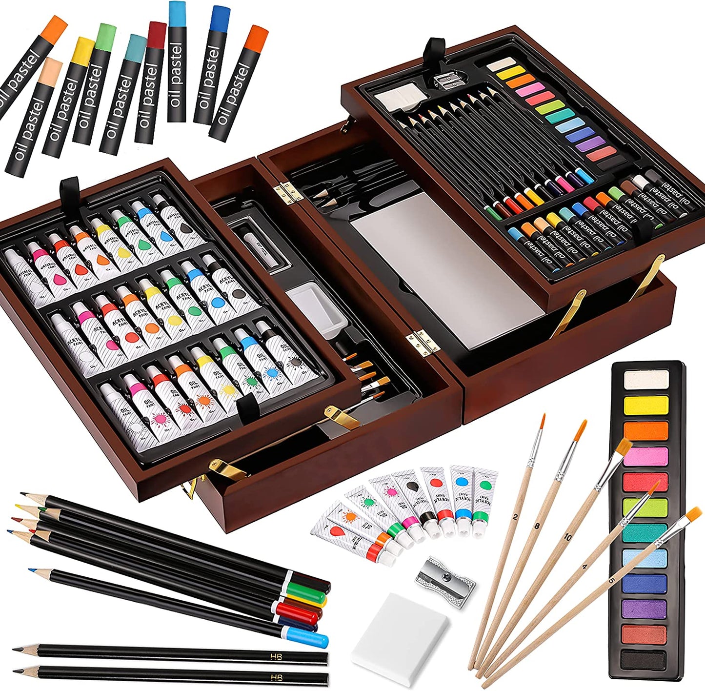 83Pieces Colored Pencils and Sketching Pencils Set with Drawing